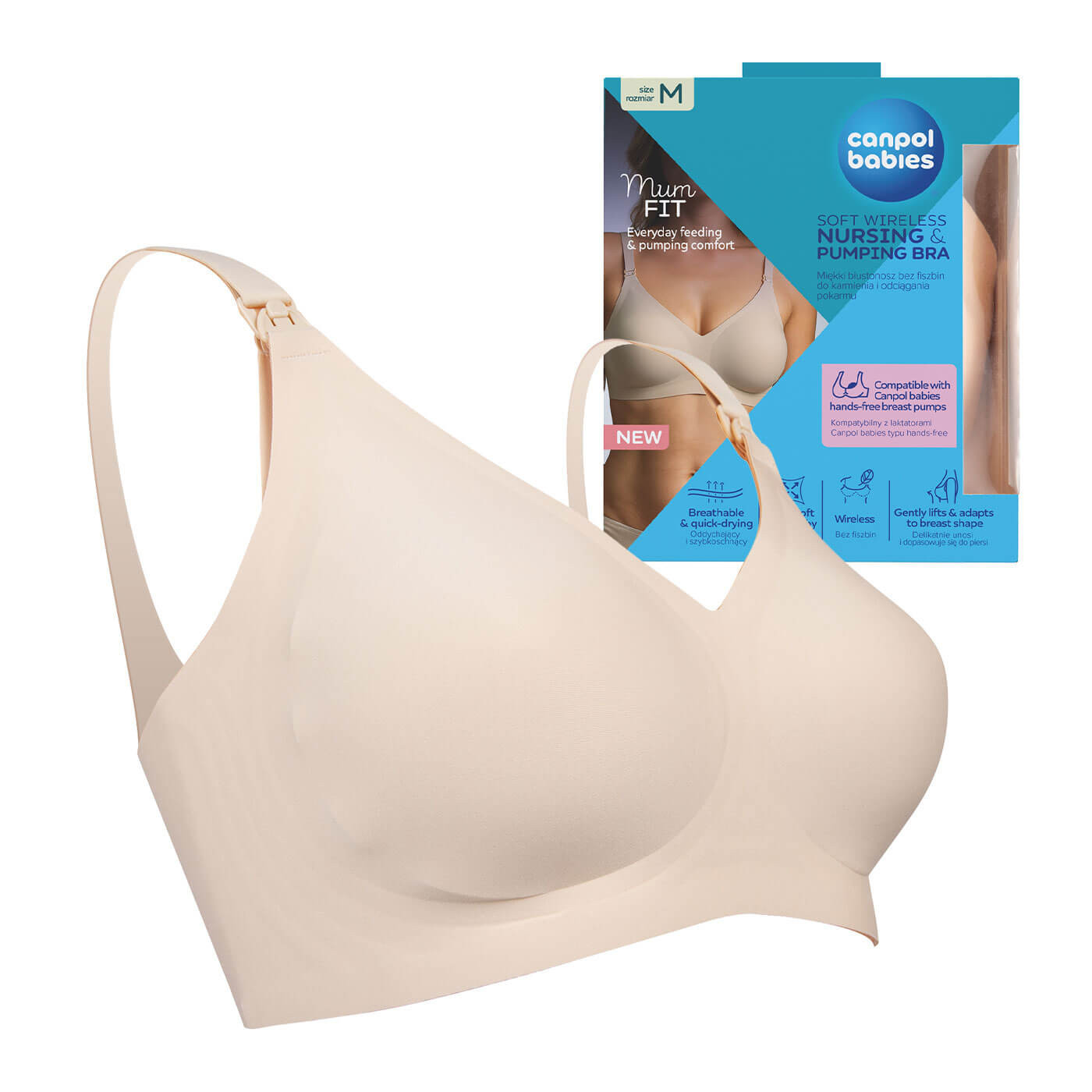 Biustonosz do karmienia i odciągania pokarmu dla mamy Canpol MumFIT rozmiar M