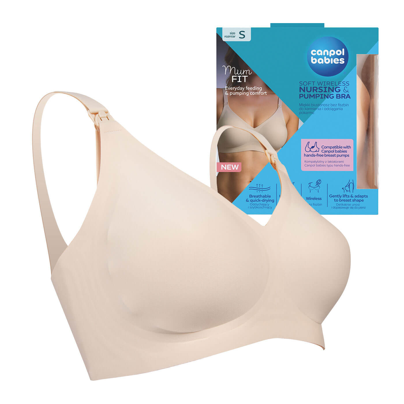 Biustonosz do karmienia i odciągania pokarmu dla mamy Canpol MumFIT rozmiar S
