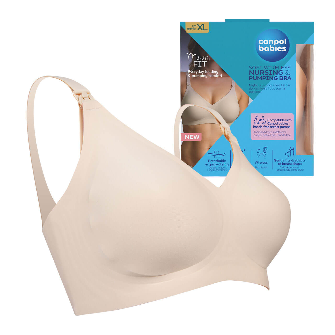 Biustonosz do karmienia i odciągania pokarmu dla mamy Canpol MumFIT rozmiar XL