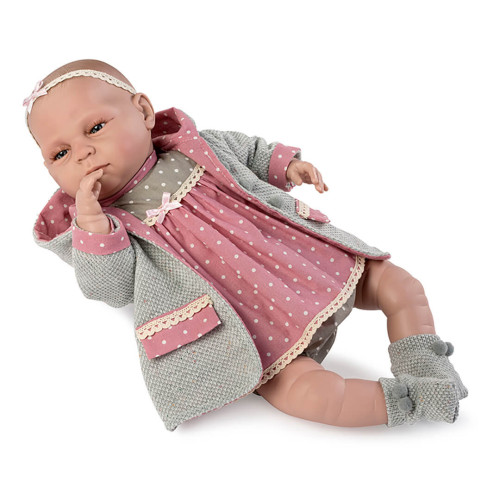 Lalka bobas hiszpańska Valeria płacze mówi "mama, tata" 45 cm