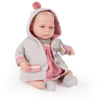 Lalka bobas hiszpańska Valeria płacze mówi "mama, tata" 45 cm