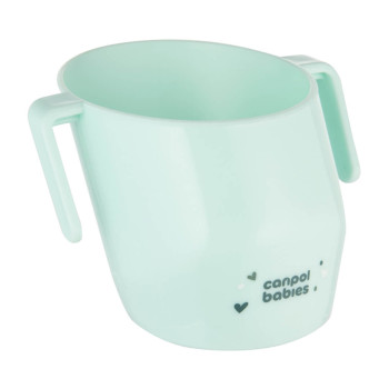 Sprytny kubek dla dziecka otwarty z uchwytami 180 ml Canpol babies |turkusowy