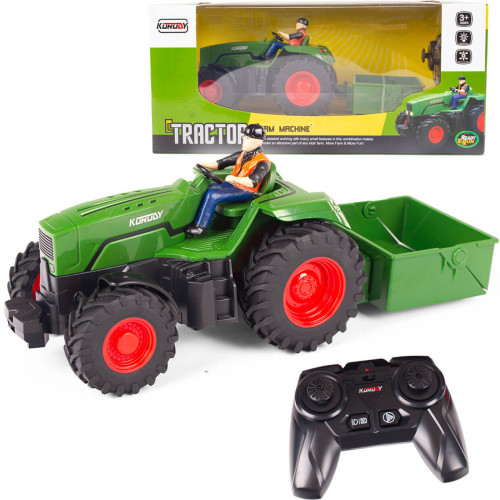 Traktor zdalnie sterowany z przyczepą i pilotem 2.4 GHz ładowarka USB