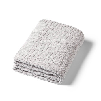 Kocyk dzianinowy bawełna organiczna 100% dla dzieci 100x75 cm otulacz BabyOno | Szary