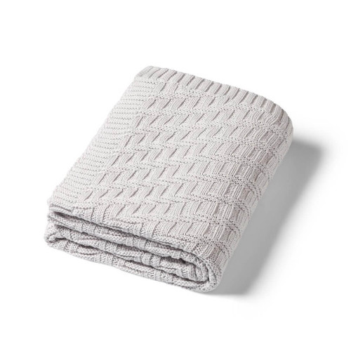 Kocyk dzianinowy bawełna organiczna 100% dla dzieci 100x75 cm otulacz BabyOno | Szary