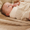 Kocyk dzianinowy bawełna organiczna 100% dla dzieci 100x75 cm otulacz BabyOno | Beżowy