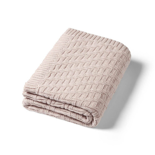 Kocyk dzianinowy bawełna organiczna 100% dla dzieci 100x75 cm otulacz BabyOno | Beżowy