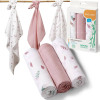 Pieluszki bambusowe BabyOno 3 sztuki miękkich pieluch 70x70 cm BabyOno | Różowe