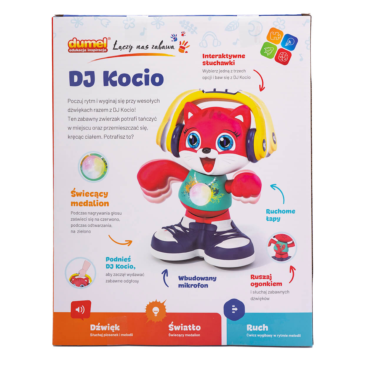 Funkcje zabawki Dumel Discovery - DJ kocio
