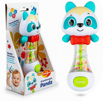 Grzechocząca Panda interaktywna grzechotka do rączki Dumel 3m+