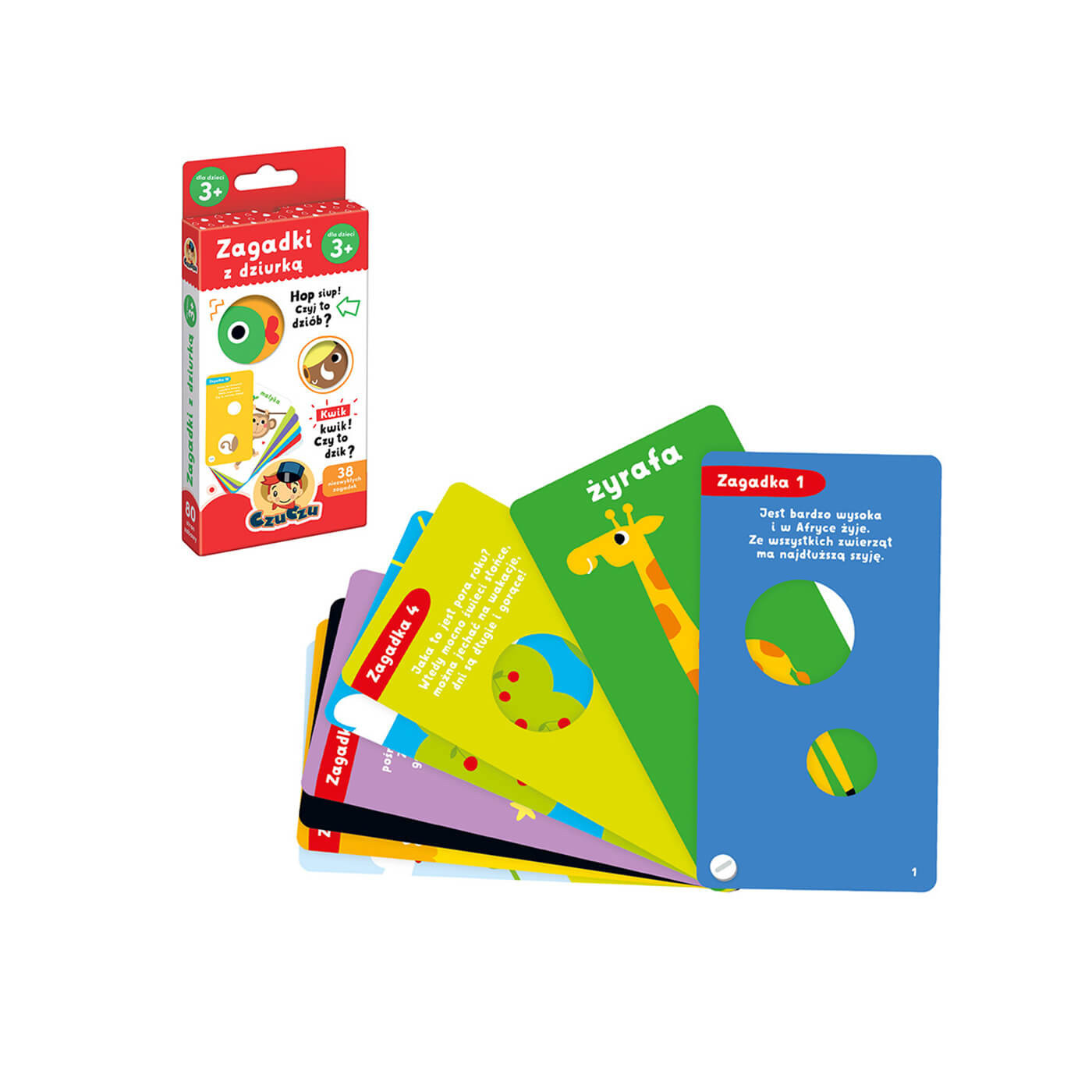 CzuCzu Zagadki z dziurką 3+ książeczka edukacyjna 38 zagadek
