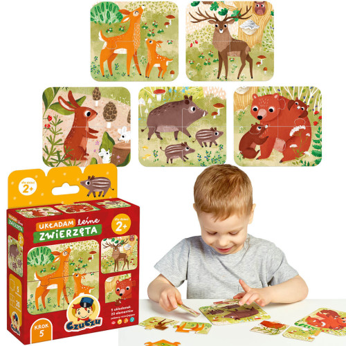 CzuCzu Układam leśne zwierzęta 2+ puzzle edukacyjne 20 elementów