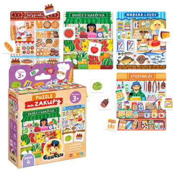 CzuCzu Puzzle Na zakupy 3+ puzzle i gra edukacyjna 52 elementy