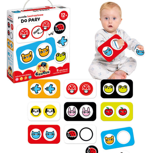 CzuCzu Puzzle kontrastowe Do pary 12m+ pierwsze puzzle 18 elementów
