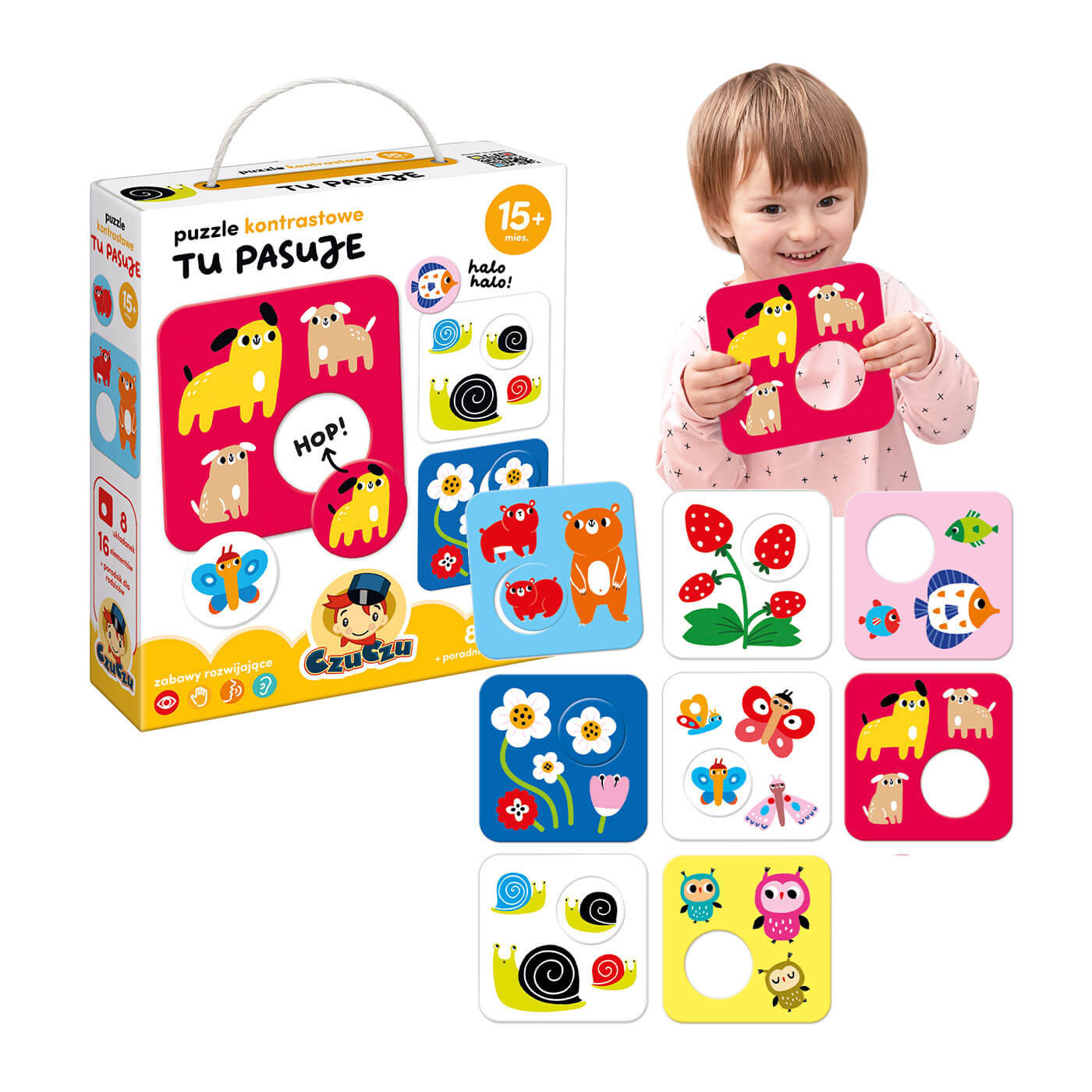 CzuCzu Puzzle kontrastowe Tu pasuje 15m+ pierwsze puzzle 18 elementów