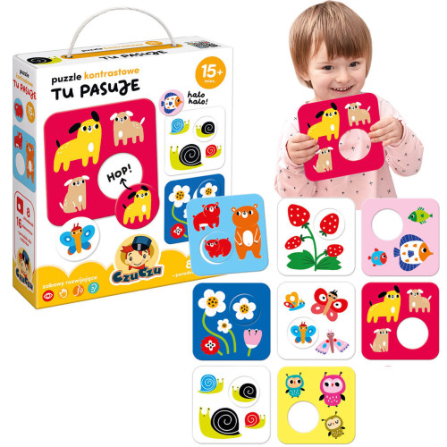 CzuCzu Puzzle kontrastowe Tu pasuje 15m+ pierwsze puzzle 18 elementów