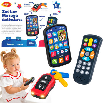 Dumel Zestaw Małego Gadżeciarza 3w1 Smartfon Pilot Kluczyki 12m+