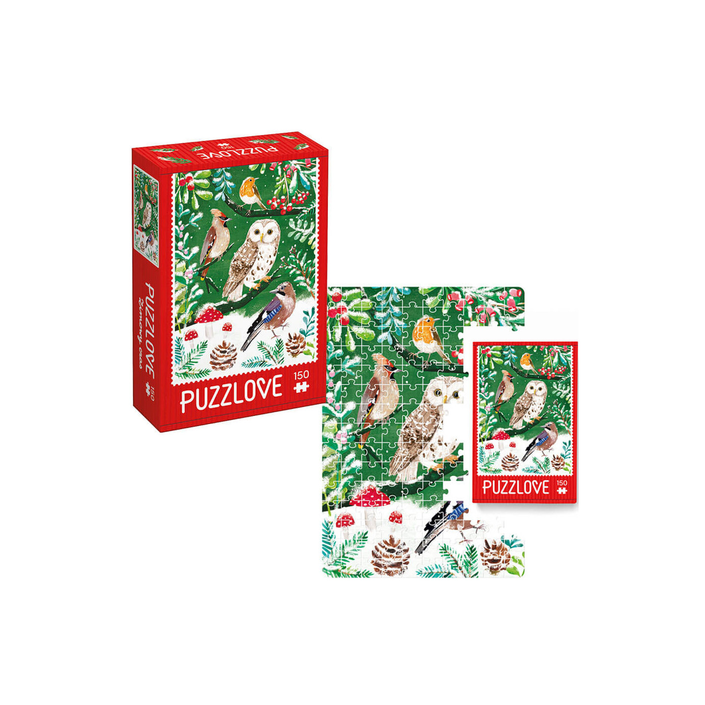 Czuczu Puzzle Zimowy Czas Puzzlove 150 elementów Ptaki Zimowy Las