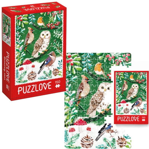 Czuczu Puzzle Zimowy Czas Puzzlove 150 elementów Ptaki Zimowy Las