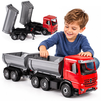 Lena wywrotka Mercedes Actros z przyczepą Worxx 73 cm dł. ruchome elementy