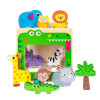 Drewniana kostka edukacyjna ZOO Smily Play sorter kształtów ze zwierzętami.