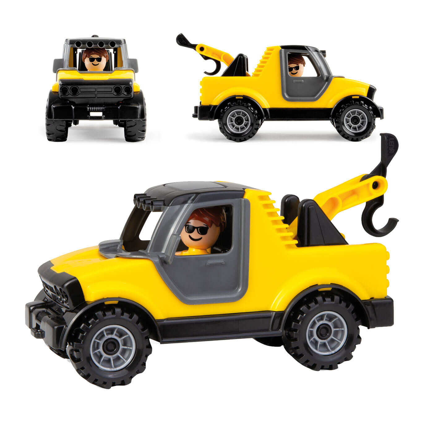 Laweta LENA Truckies 20 cm – samochód holownik z figurką dla dzieci 2+