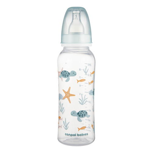 Canpol babies LOVE&SEA – butelka wąska 250 ml ze smoczkiem silikonowym