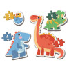 Clementoni Moje pierwsze puzzle Dinozaury 4w1 – 14 el.