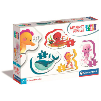Clementoni Moje pierwsze puzzle Sea Life – Życie w morzu 4w1 – 14 el.