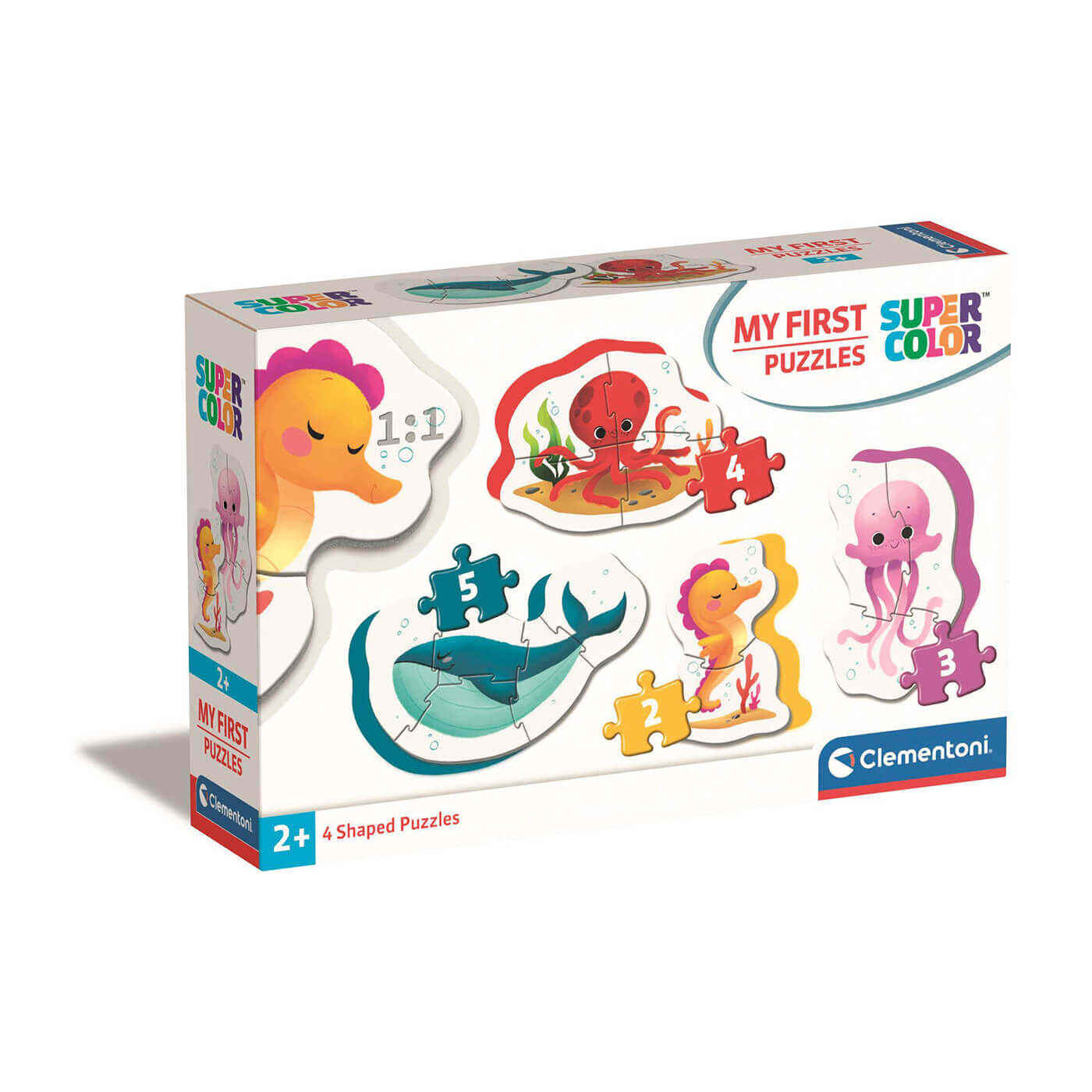Clementoni Moje pierwsze puzzle Sea Life – Życie w morzu 4w1 – 14 el.