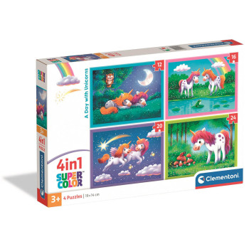 Clementoni Puzzle Jednorożce 4w1 – 72 el. Puzzle dla dzieci 3+