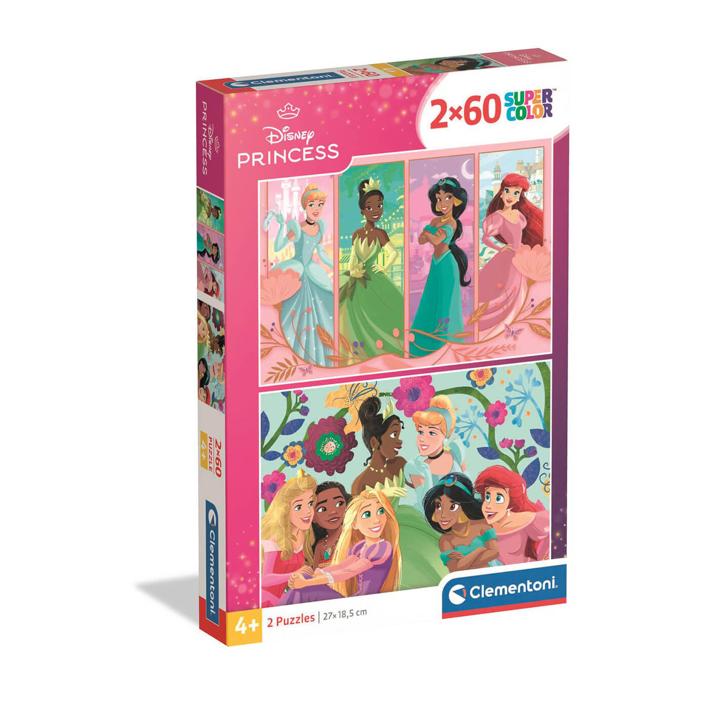 Puzzle 2×60 el. Super Color Księżniczki Disneya Clementoni dla dzieci 4+