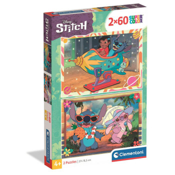 Puzzle 2×60 el. Super Color Stitch Clementoni dla dzieci 4+