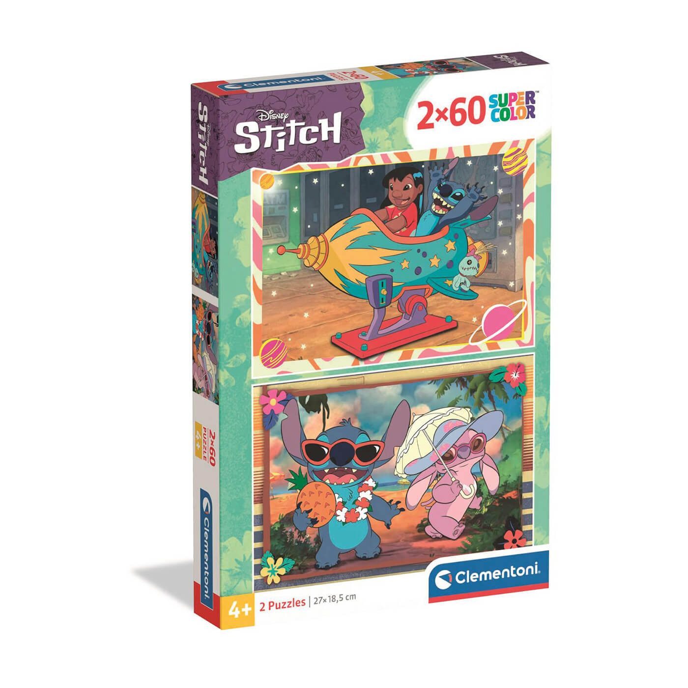 Puzzle 2×60 el. Super Color Stitch Clementoni dla dzieci 4+