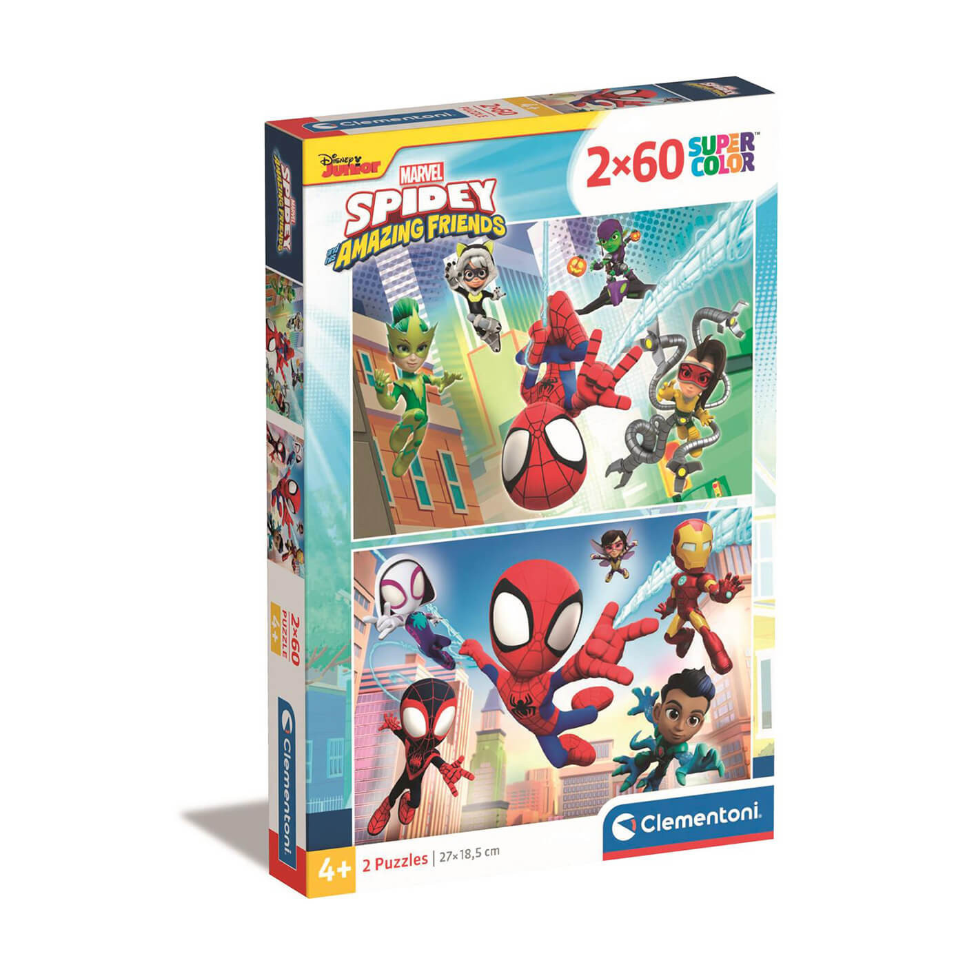 Puzzle 2×60 el. Super Color Spidey i superkumple Clementoni dla dzieci 4+