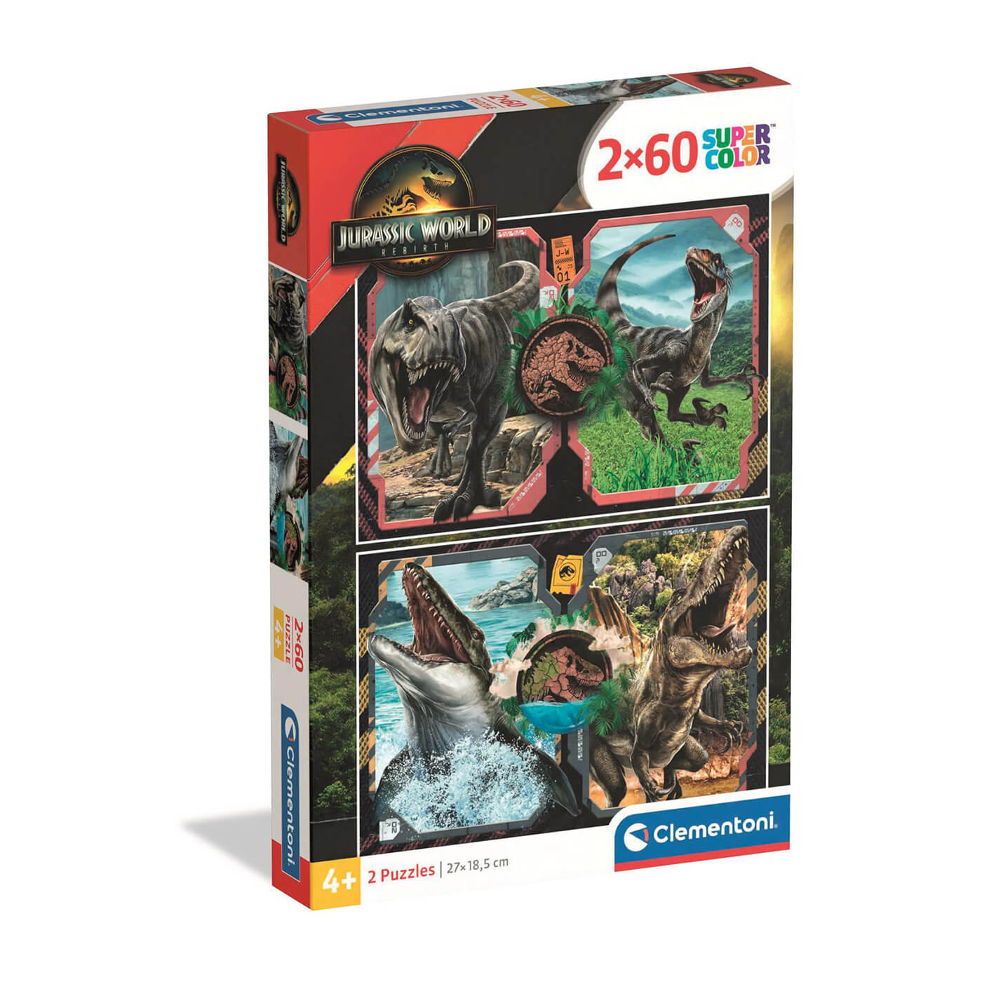 Puzzle 2×60 el. Super Color Jurassic World Clementoni dla dzieci 4+