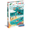 Puzzle 2×60 el. Super Color Życie w morzu Clementoni dla dzieci 4+