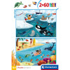 Puzzle 2×60 el. Super Color Życie w morzu Clementoni dla dzieci 4+
