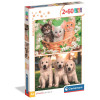 Puzzle 2×60 el. Super Color Zwierzęcy bracia Clementoni dla dzieci 4+