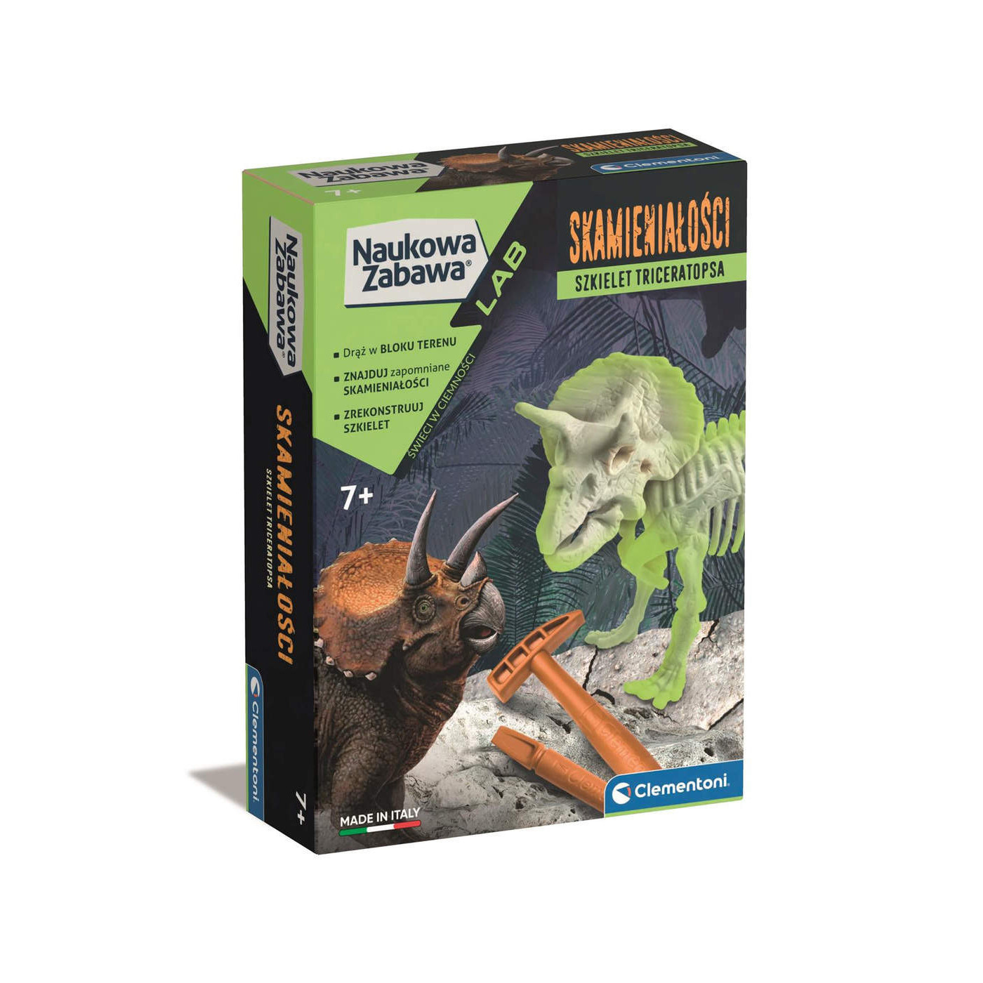 Skamieniałości Triceratops – zestaw paleontologa Clementoni dla dzieci 8+