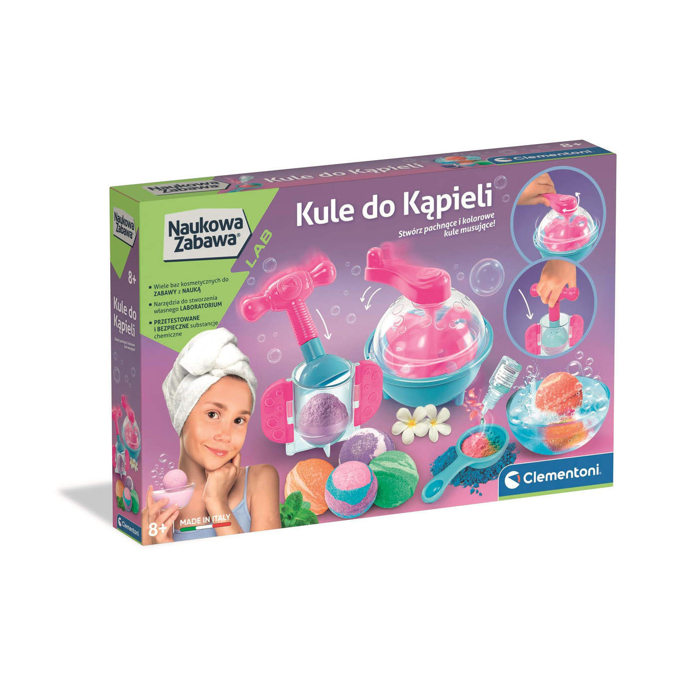 Kule do kąpieli – laboratorium kosmetyczne Clementoni dla dzieci 8+