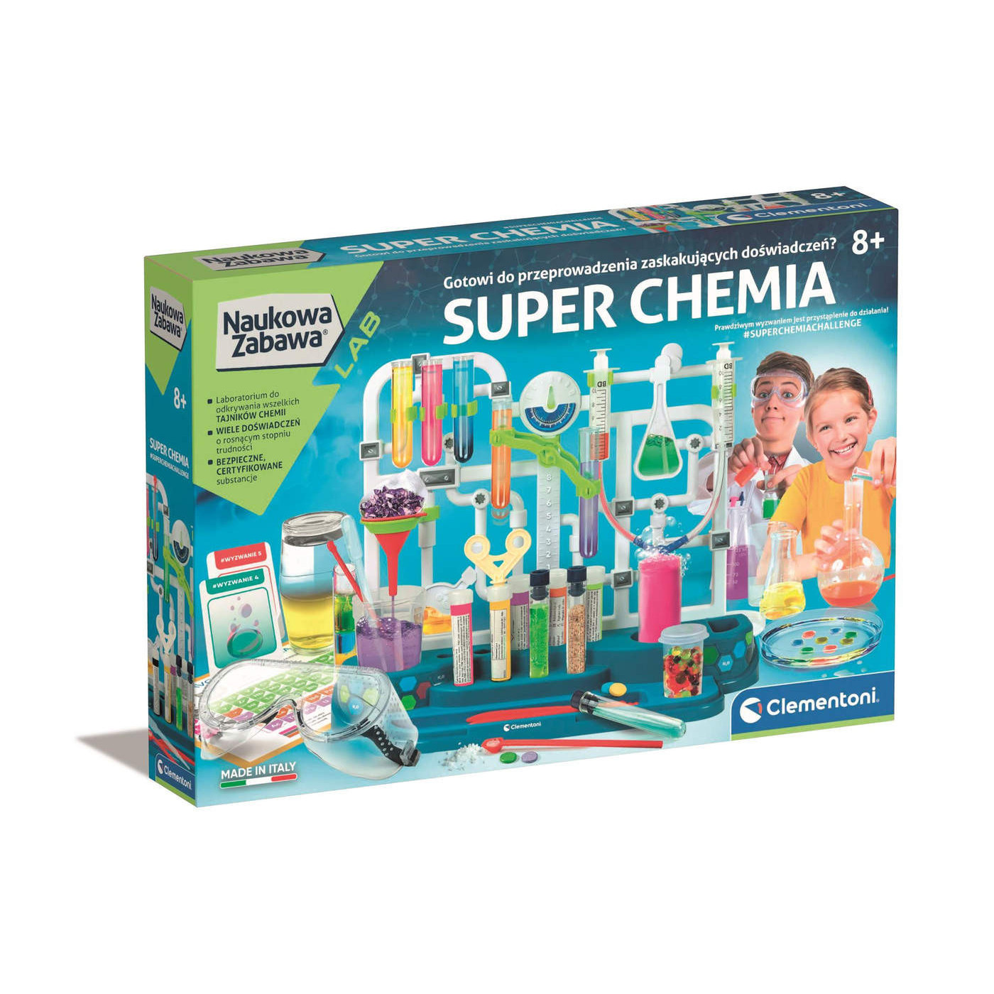 Super Chemia – zestaw do eksperymentów Clementoni dla dzieci 8+