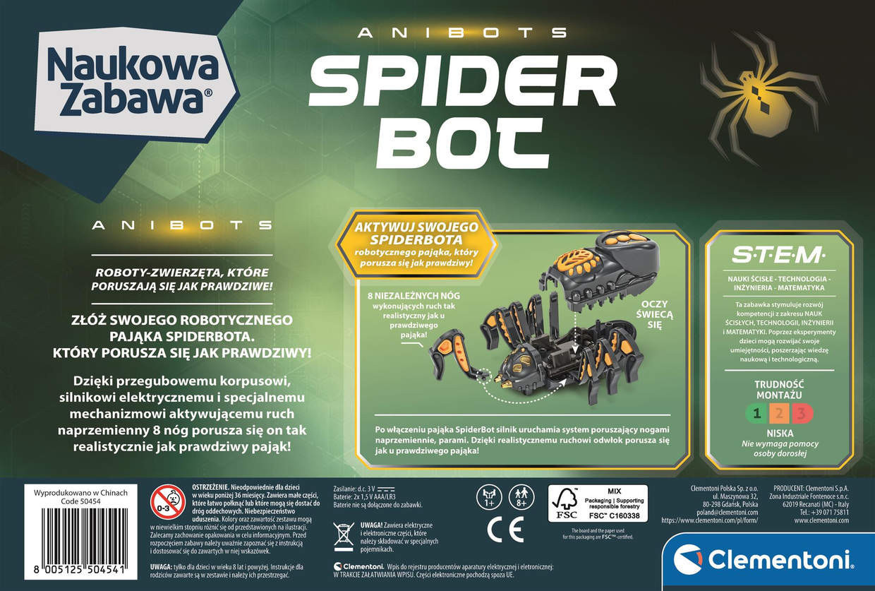 Pająk robot nauka zabawa