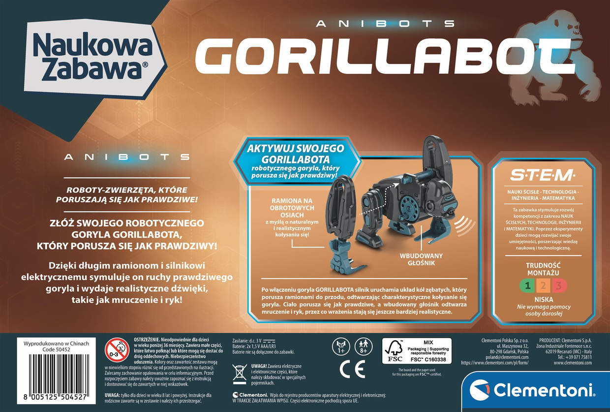 Zabawka interaktywna gorila 