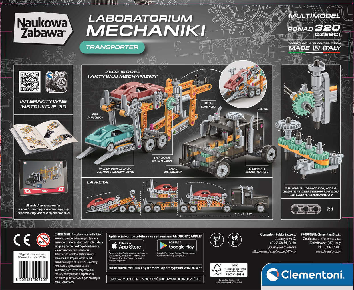 Zestaw kreatywny budowanie samochodu transportera 8+