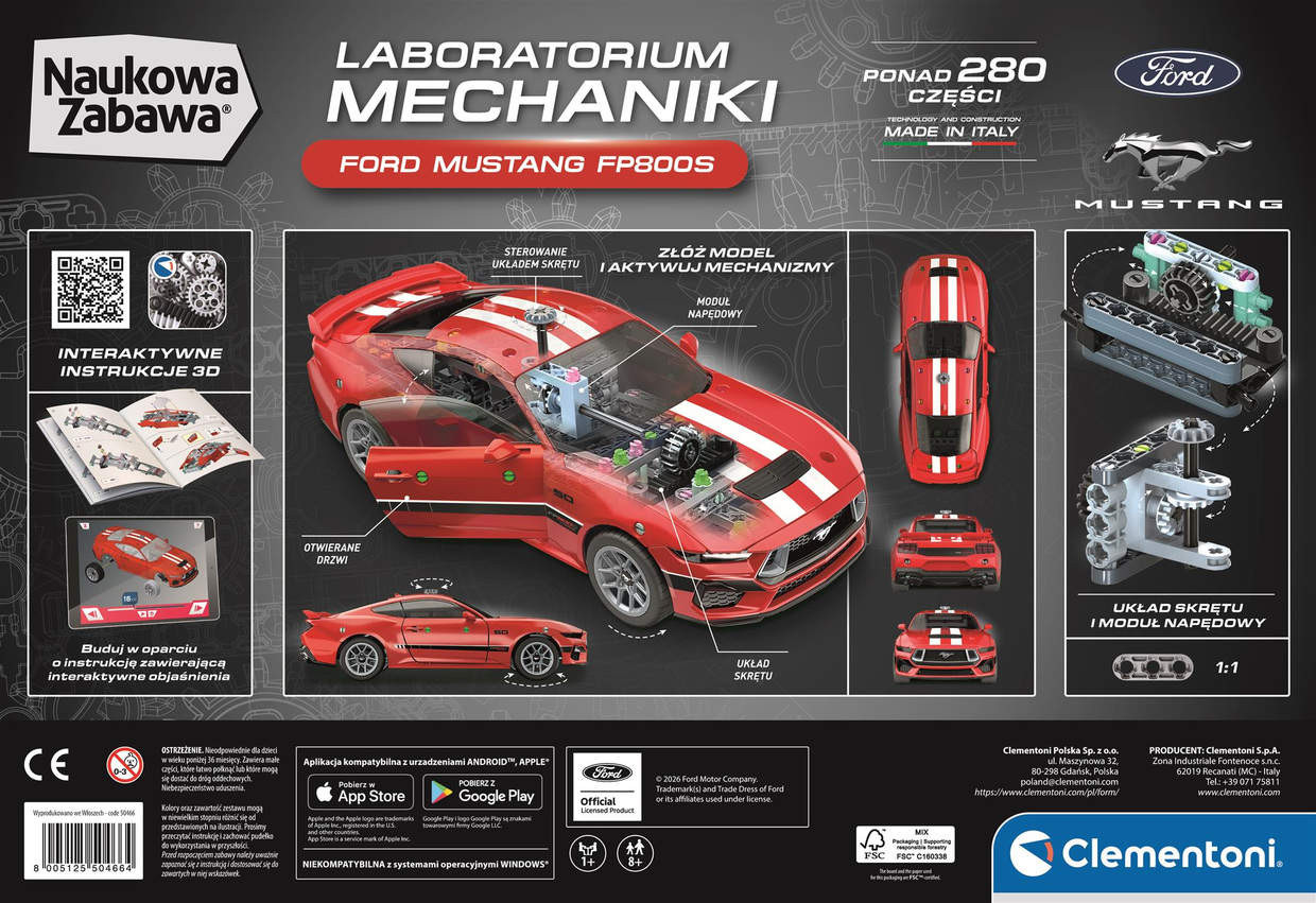 Labolatorium mechaniki ford mustang zabawka kreatywa