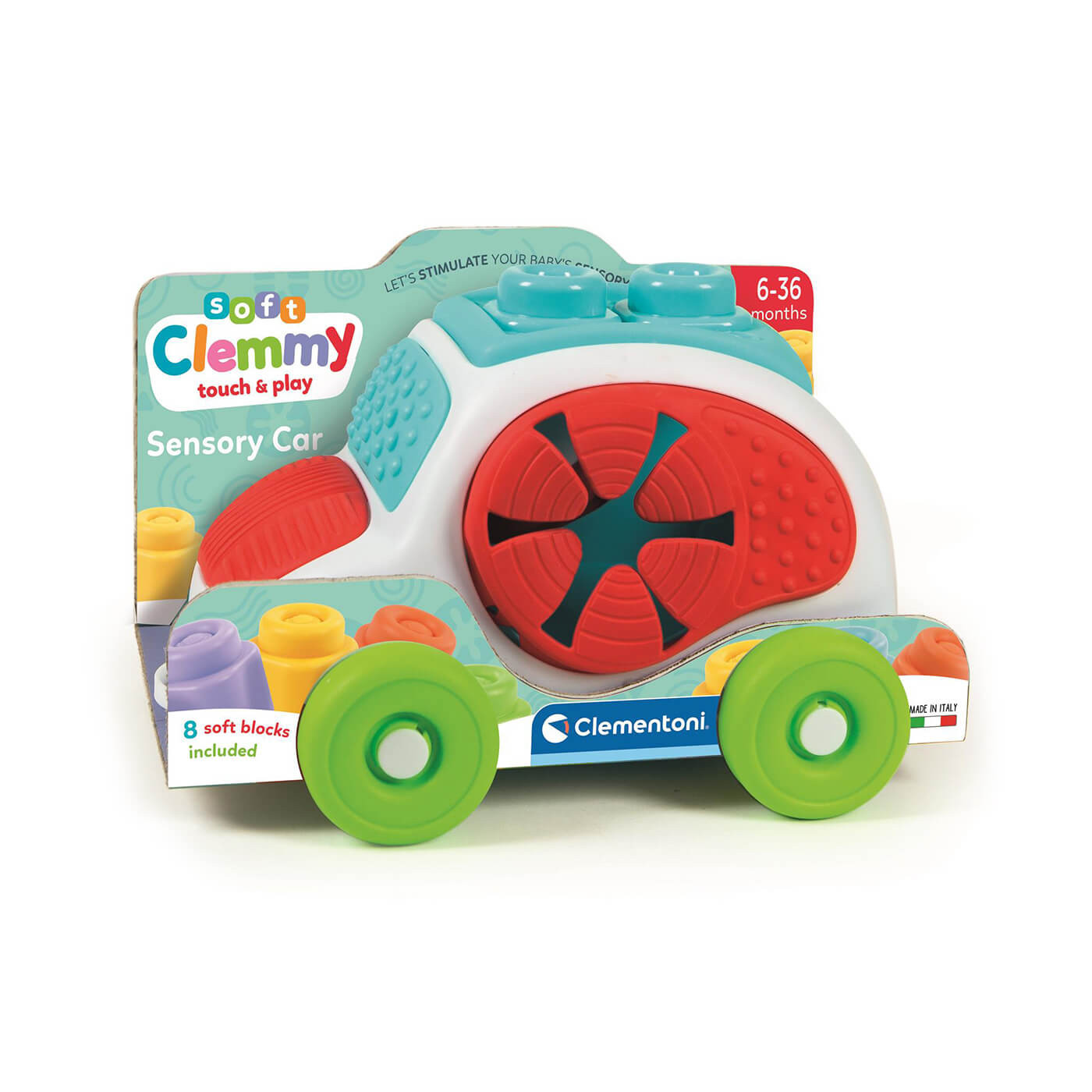 Autko sensoryczne z klockami Clemmy dla dzieci 6m+ Clementoni