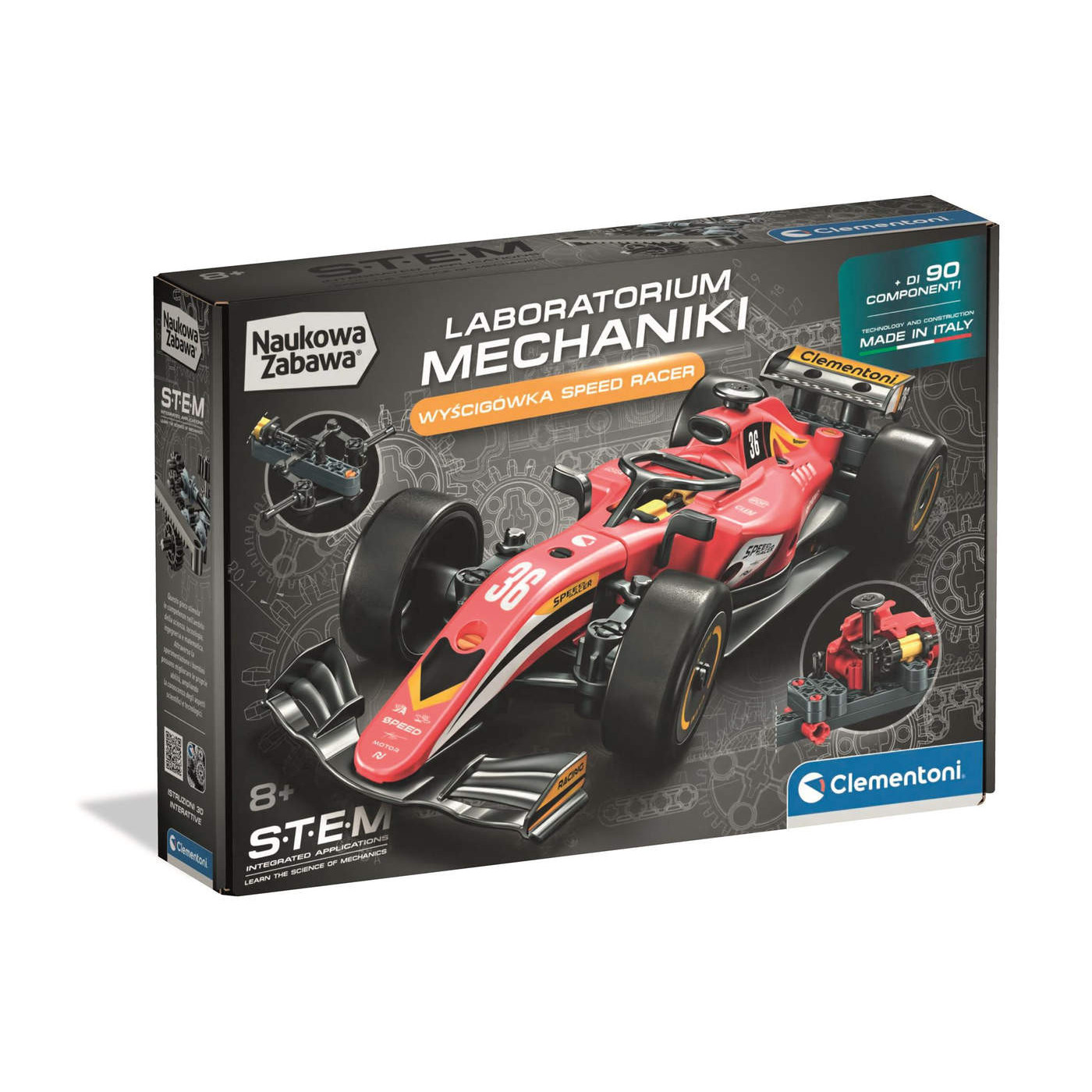 Wyścigówka Speed Racer Laboratorium Mechaniki Clementoni 8+