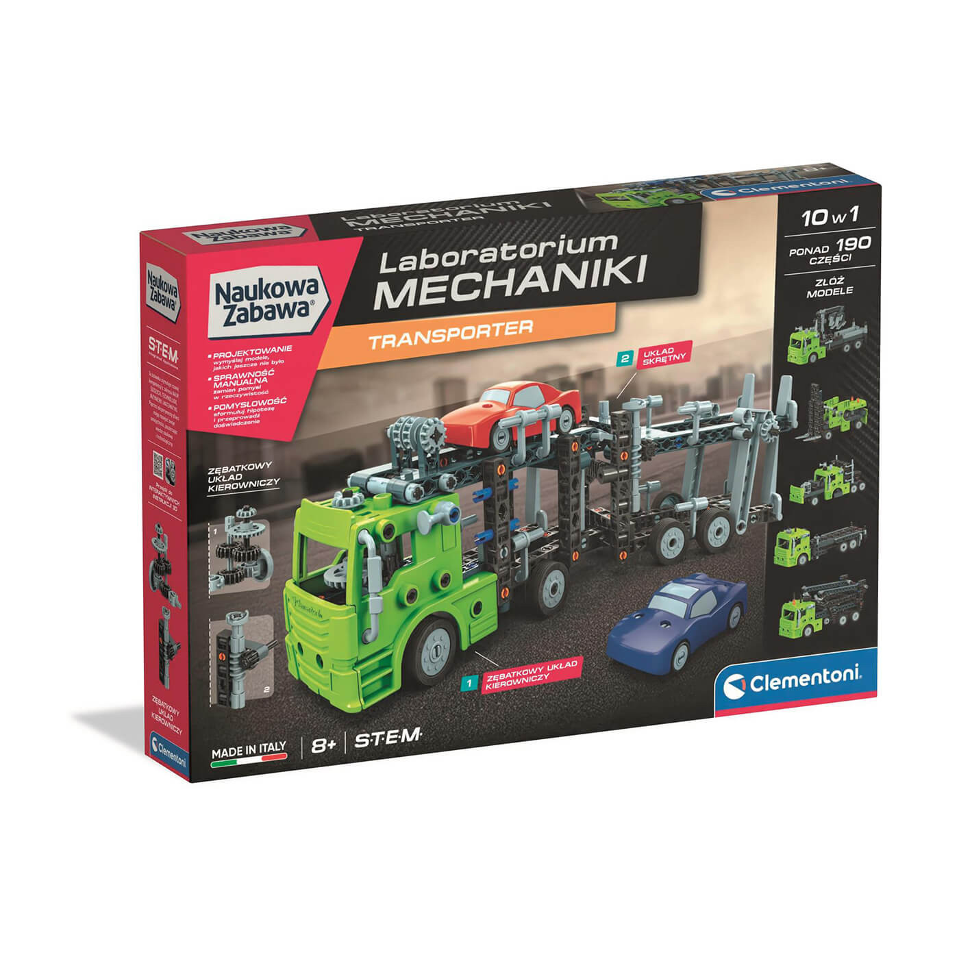 Zestaw konstrukcyjny Transporter Laboratorium Mechaniki Clementoni 8+