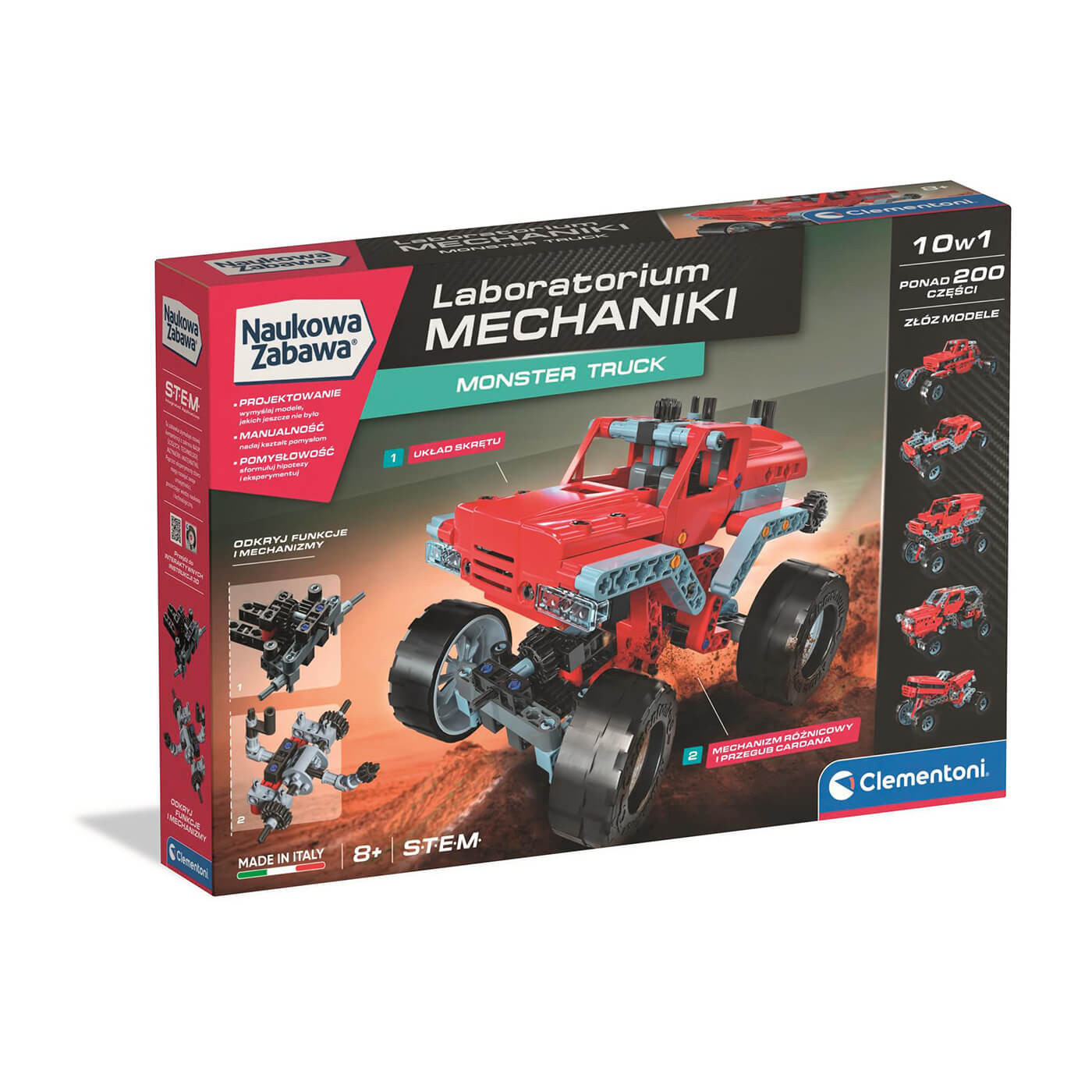 Klocki konstrukcyjne Monster Truck Laboratorium Mechaniki Clementoni 8+